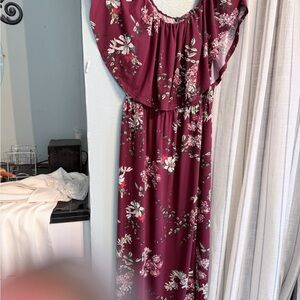 Floral Burgundy Maxi Dress